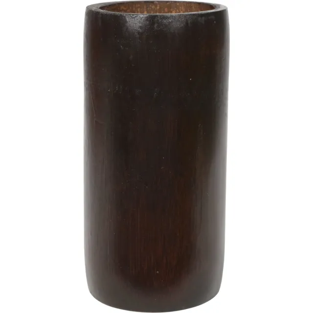 Lesliliving Lesli Living Kaarshouder bamboe bruin 16 cm - stompkaars uitstraling - theelichthouder - kaarsenhouder
