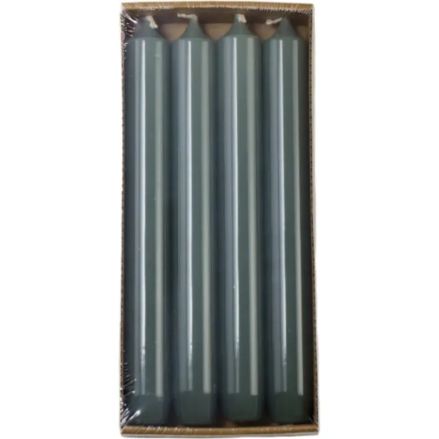 Rustik Lys Dinerkaarsen 'Hoogglans' - Forest Green (Set van 4, 2.1 x 19cm) Groen