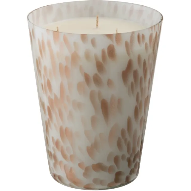 J-Line geurkaars Noa - Neon Night - glas - wit/goud - large - 95U Wit - Goud