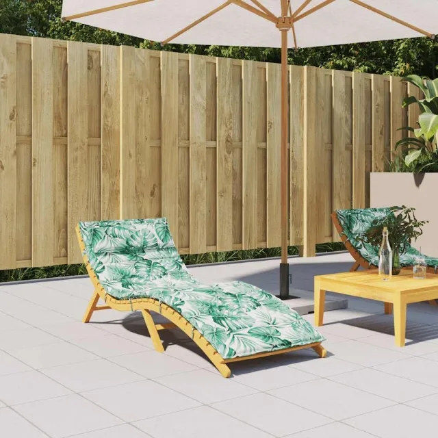 vidaXL Ligbedkussen bladpatroon 180x60x4 cm oxford stof Groen