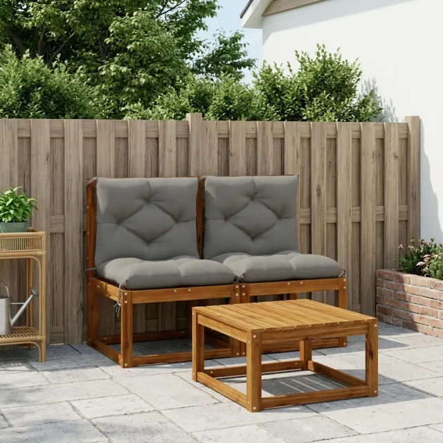 vidaXL 2-Delige Palletkussens VIANEN 2 st 100% Polyester Grijs