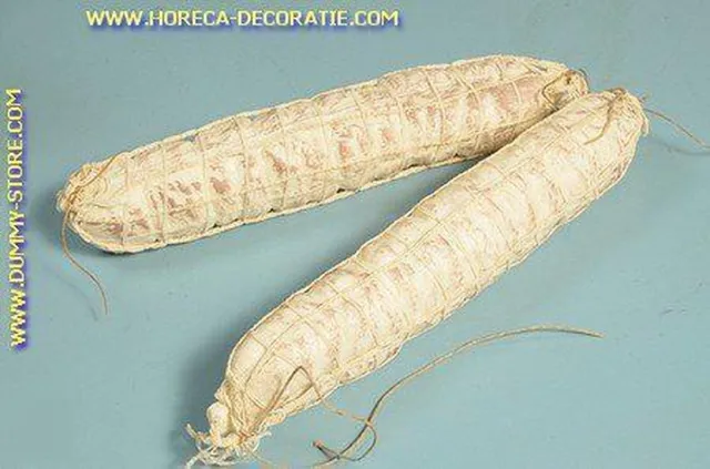 MilaNNE Salami, wit, 2 stuks (W2) - 50x250 mm - vleesdummy Salami wit