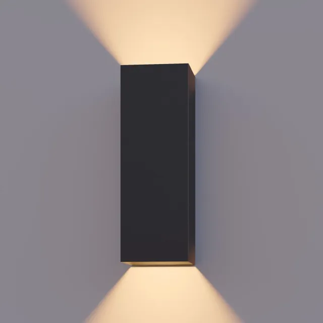 Calex LED Wandlamp Milan - Rechthoek - LED Up & Down - Verstelbare Stralingshoek - 8W - Tuinverlichting - Modern Design - Warm Wit Licht - Voor Binnen en Buiten - Zwart