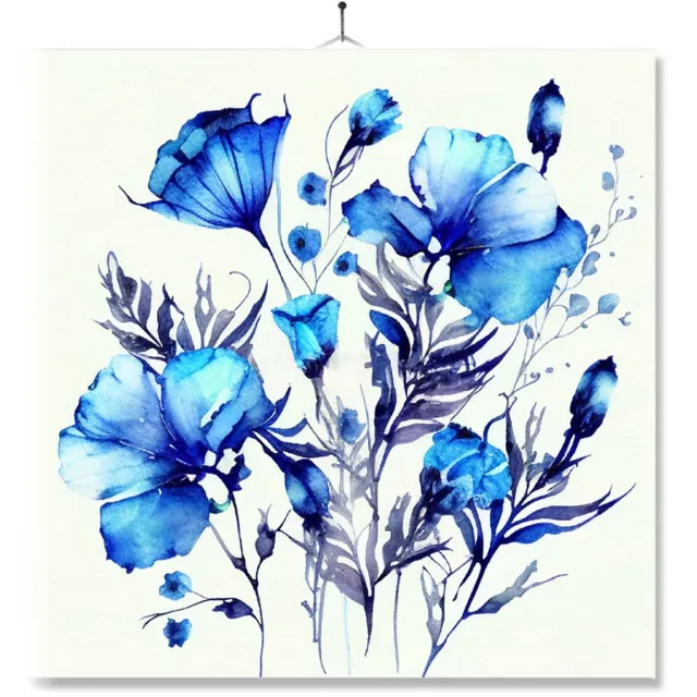 MC Living Tegel Met Opdruk | Kado | Cadeau | Delfs blauwe bloemen Ontwerp 7
