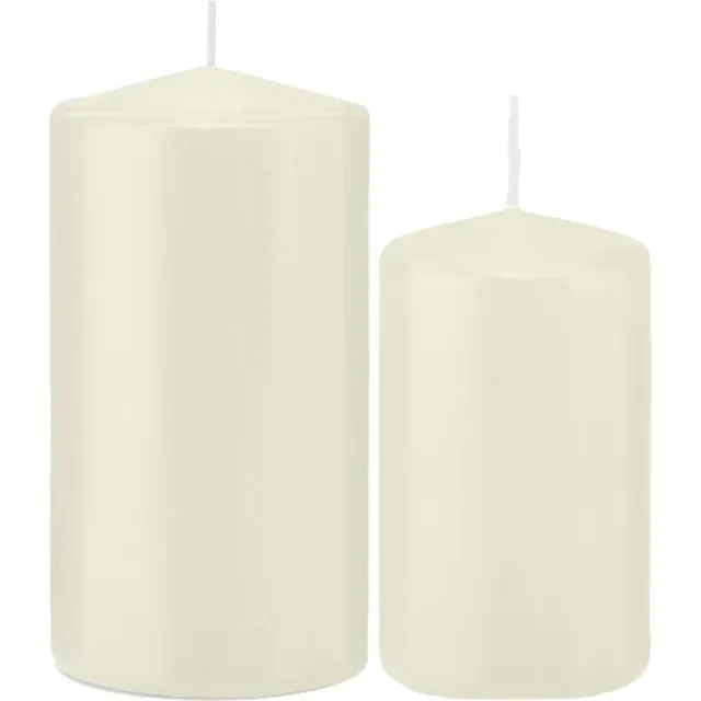Trend Candles Stompkaarsen set 4x stuks ivoor wit 12 en 15 cm Ivoorwit