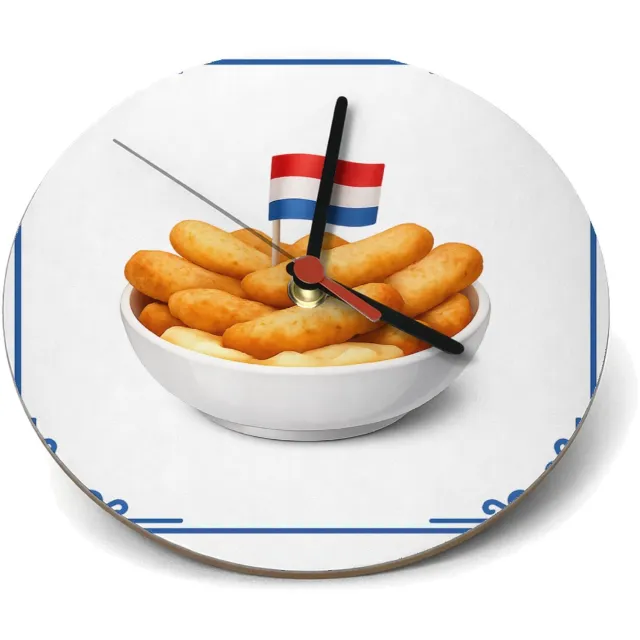 Mr Cadeautjes Klok rond Ø 19 - design Keukenhumor rond een andere populaire snack, met eenzelfde p | cadeau Wit