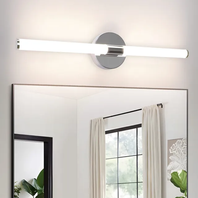 NETTLIFE LED Spiegellamp - chroom - 4000K neutraal wit - modern - wandlamp LED - 8W badkamerlamp - 60CM Spiegelverlichting - IP44 - voor badkamermeubel | kelder | keuken