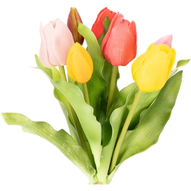 Viana Kunstmatige tulpen, rustieke lentedecoratie voor elke tafelvaas, 30 cm veelkleurig