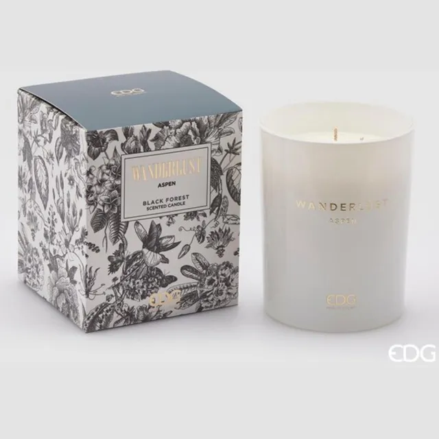 EDG - Enzo De Gasperi EDG Enzo De Gasperi Geurkaars Wanderlust H12,5 D10 - Black Forest wit