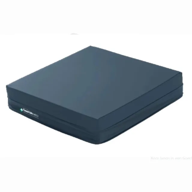 TEMPUR ZITKUSSEN SOFT, ROLSTOELKUSSEN 7,5 CM met PU bescherming 45 x 40 x 7,5 cm blauw grijs