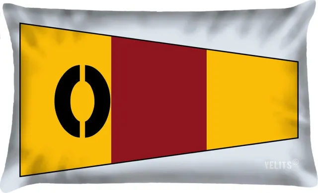 Velits outdoor Sierkussen - Buitenkussen Seinvlag Cijfer Waterafstotend Bootkussen - Multicolor - 60 Cm X 40 Cm rood