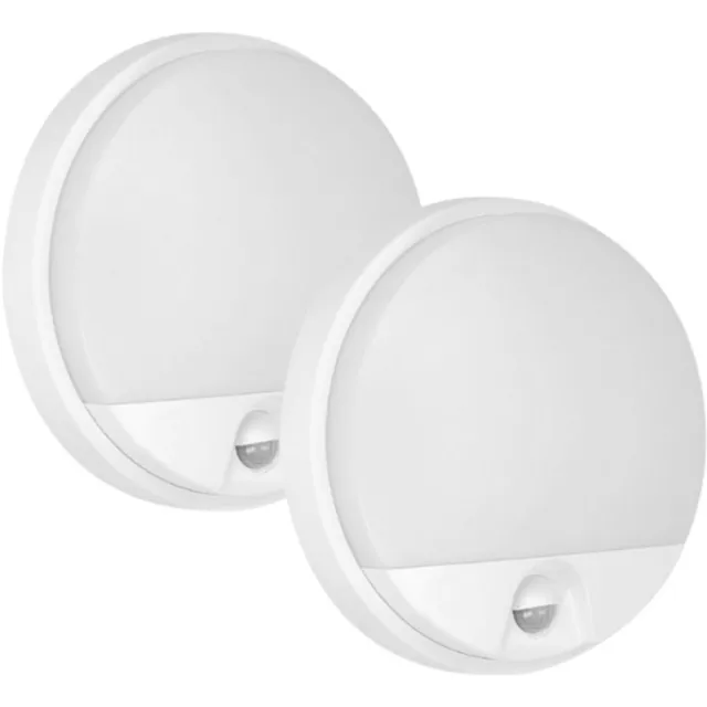 Adviti Set van 2 - AGAT Buitenlampen met Bewegingssensor – LED Tuinverlichting - Buitenverlichting met IP54 - Muurlamp / Wandlamp buiten - Wit