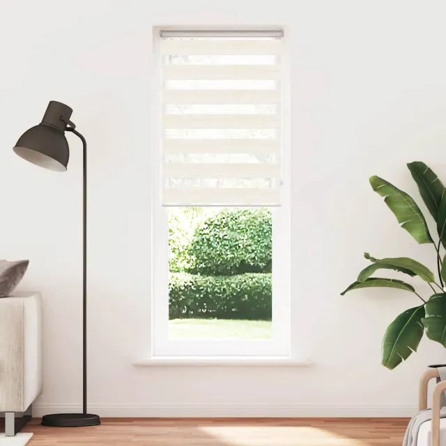 vidaXL Zebra rolgordijn 85x200 cm stofbreedte 80,9 cm marmerbeige