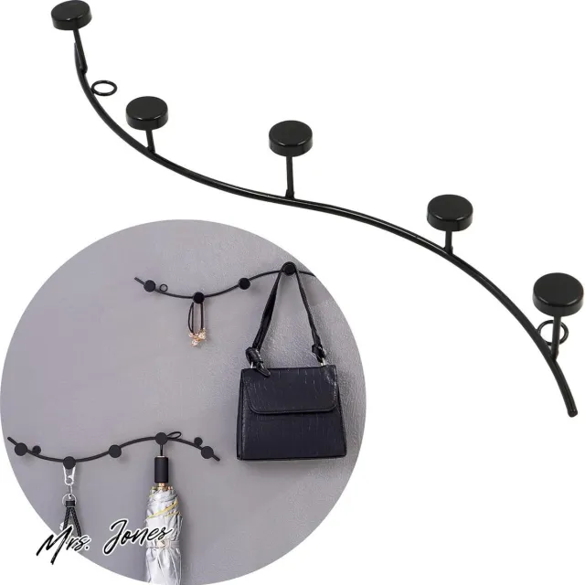 Mrs. Jones Muurkapstok metalen garderobe - haaklijst wandhaken eenvoudige creatieve decoratie - slaapkamer entree badkamer hanger zwart . multi-color