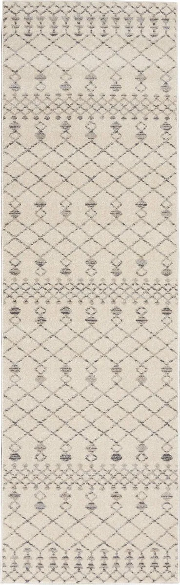 Nourison Palermo Beige Grey - Laagpolig - 66x230 cm