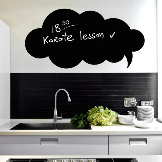 Ambiance Sticker Schoolbordsticker - uitwisbare zelfklevende muurstickers - BULLE2 - 45x90cm Multi color