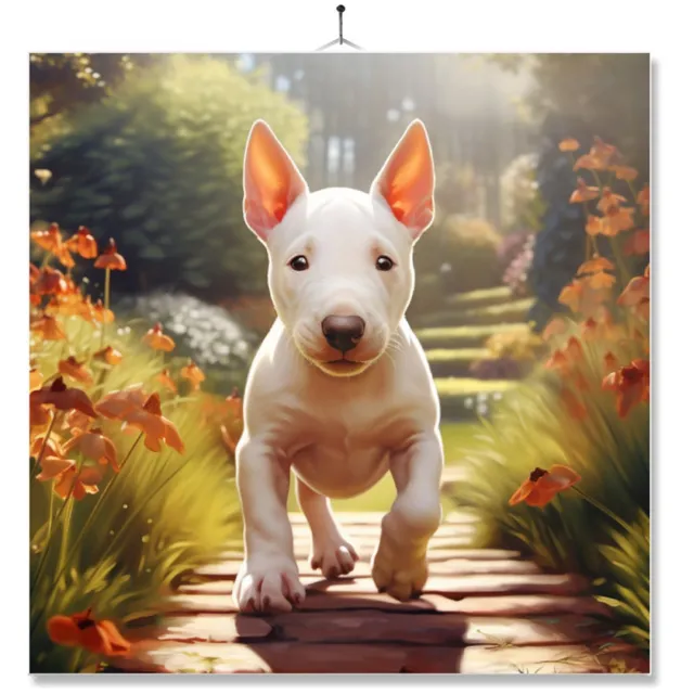 MC Living Tegel Met Opdruk | Geschenk | Puppy In De Tuin | Bull Terrier Ontwerp 2