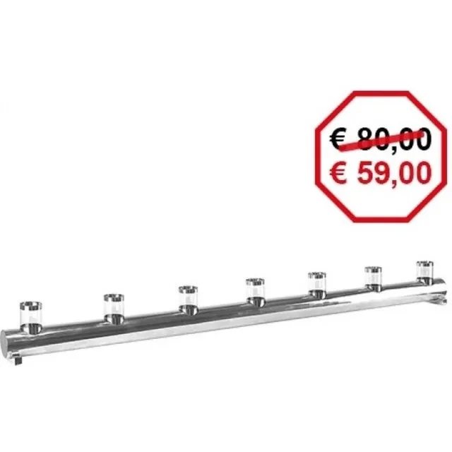 EMGA Lounge Candle Tube 7 RVS/glas - Emga 188003 Grijs