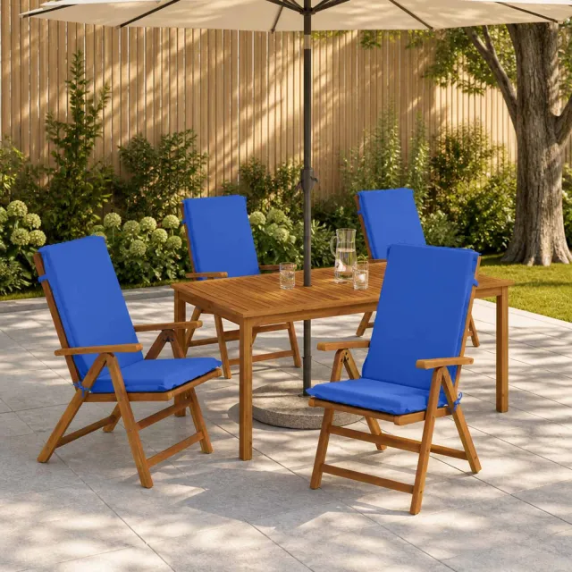 vidaXL Kussen voor stoel met hoge rug GEMERT 4 st 100% Polyester blauw