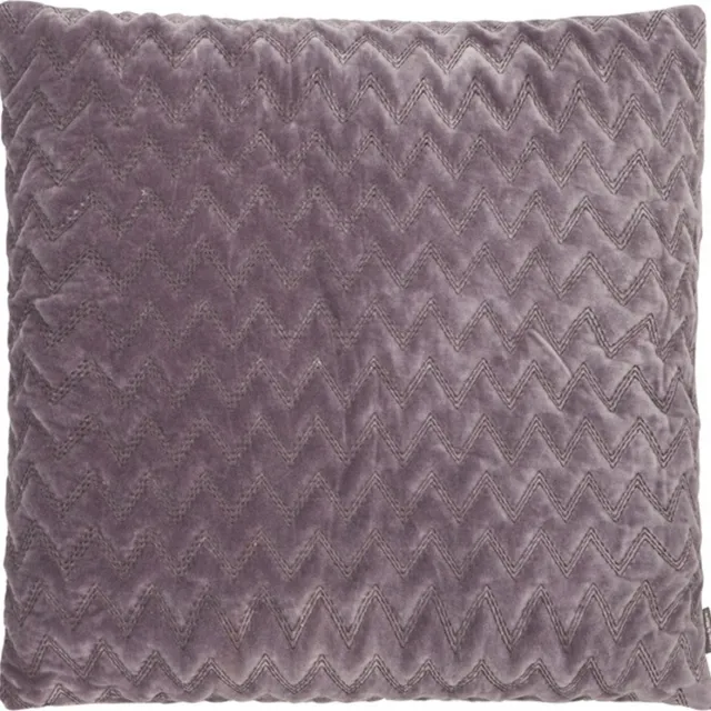 Linen & More Zigzag Velvet Gray Ridge Kussen | 45 X 45 | Sierkussen Voor Woonkamer Of Slaapkamer Grijs