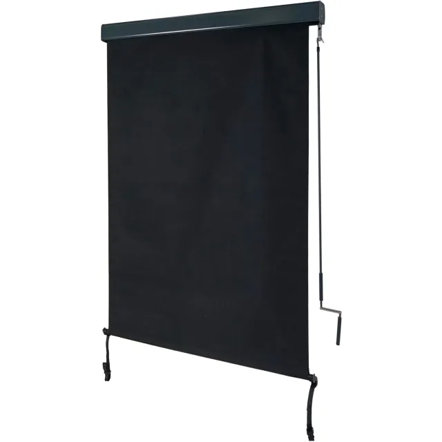 MCW Verticale zonwering MCW-F42, verticale zonwering, zichtbescherming, buitenrolgordijn, rolgordijn, UV-bescherming 50 stof ~ 250x100cm, zwart