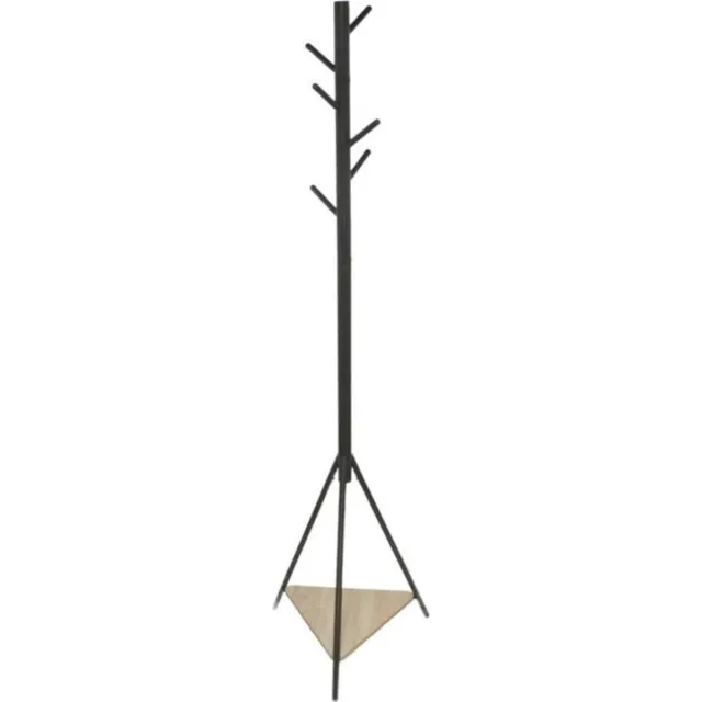 Gerimport Kapstok - zwart - metaal - staand - 6 haken op verschillende hoogtes - 180 cm