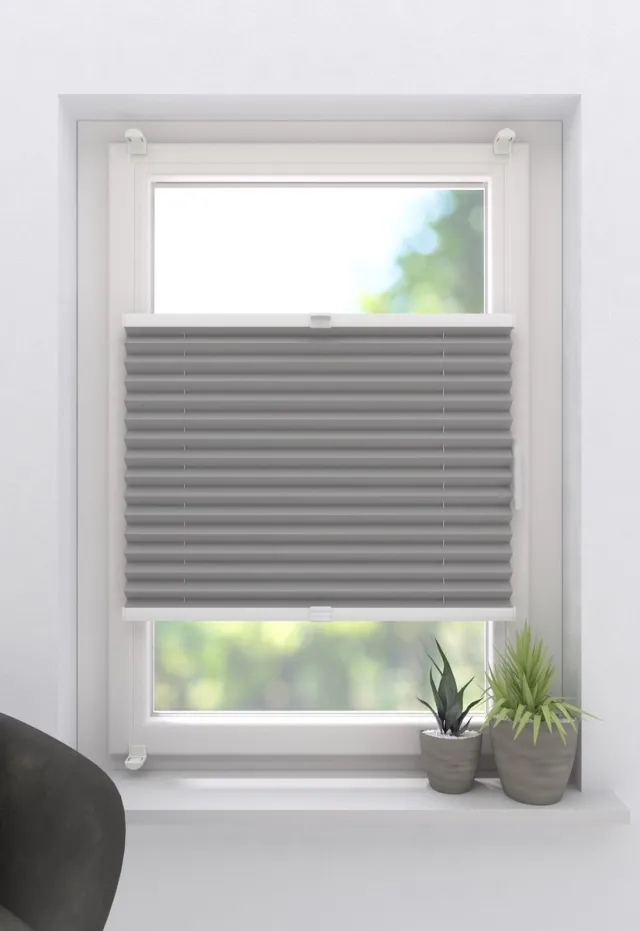 DTCH Plissegordijn Fine - Verduisterend - Grey - 120 x 130