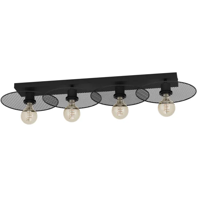 Eglo Ikeston Plafondlamp - E27 - 95 cm - industrieel - Zwart - Staal