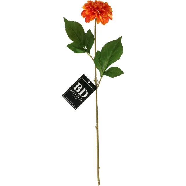 Bellatio Design Kunstbloem Dahlia - 50 cm - oranje - kunst zijdebloemen