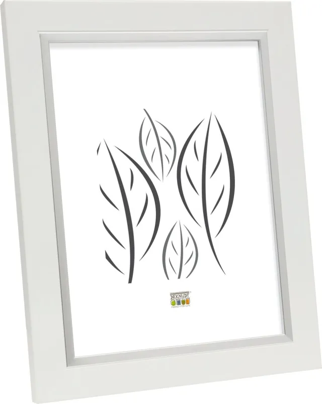 Deknudt Frames fotolijst S45VK1 - wit met zilverbies - foto 24x30 cm