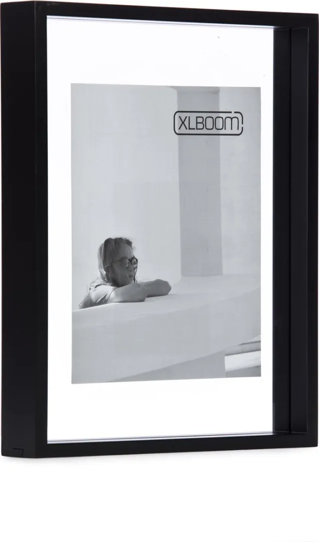 XLBoom Floating Box Fotolijst Zwart 26x35,5cm - Zwevend houten frame met glas - Verkrijgbaar in wit, donkerbruin en zwart - Tijdloze design fotolijst voor modern wonen