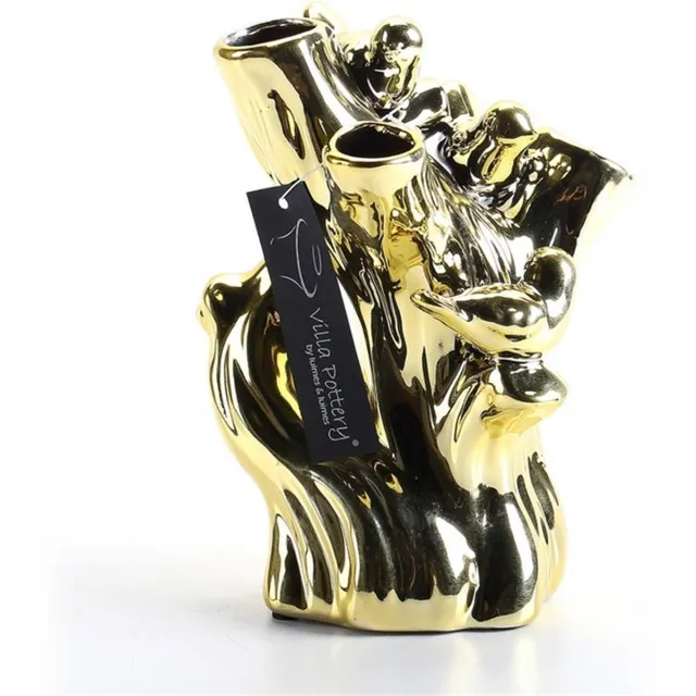 Villa Pottery Vaas Domingo 14x11x18 Hoog Bloemenvaas Goud