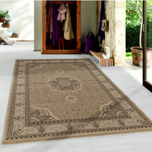 TapisTrend Oosters tapijt Beige 160x230 cm Oosterse woonkamertapijt met korte pool en decoratieve rand