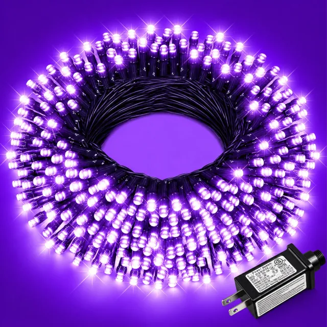 Nosheir Kerstmis LED Lichtsnoer Geel - 20 Meter 200 LED Lampjes - 8 Lichtstanden Krachtig en Waterdicht - voor Binnen en Buiten - Geschikt voor Feestdecoratie - Paars