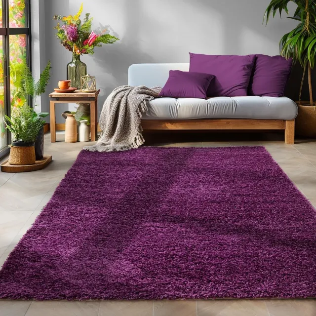 Muratap Basic Shaggy vloerkleed Paars Hoogpolig- 120x170 CM