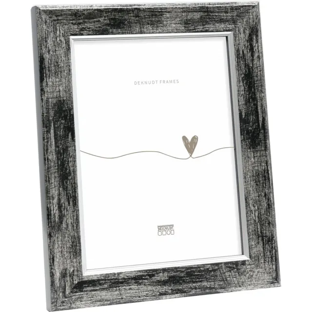 Deknudt Frames fotolijst S45YE2 - zwart met zilver biesje - 20x25 cm