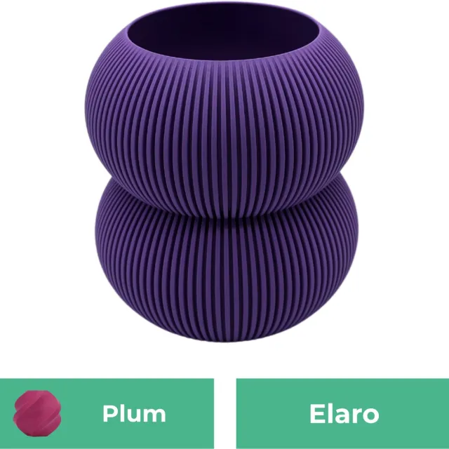 Lovora Elaro moderne vaas – Decoratieve vaas - Plum - 3d geprinte vaas – geschikt voor droogbloemen - 30CM