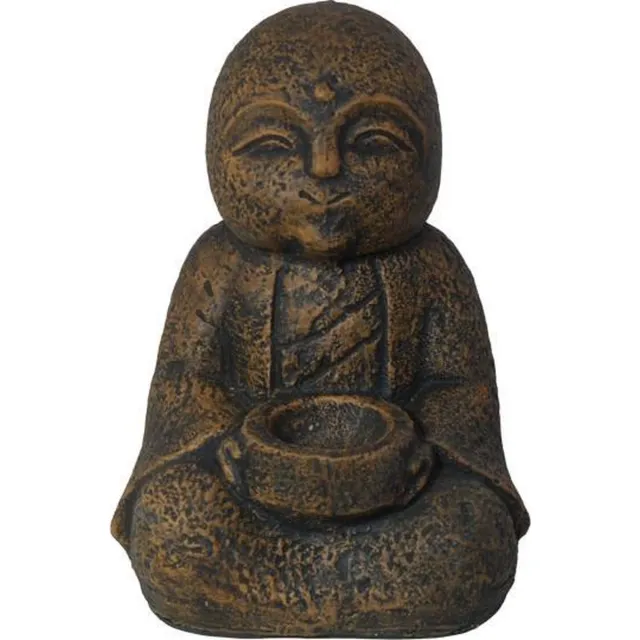Sense Jizo beeld - Japanse God - Boeddha - Djizo Bosatsu - Tuinbeeld - Woonaccessoires - Saolin - Woonkamer decoratie Vintage bruin