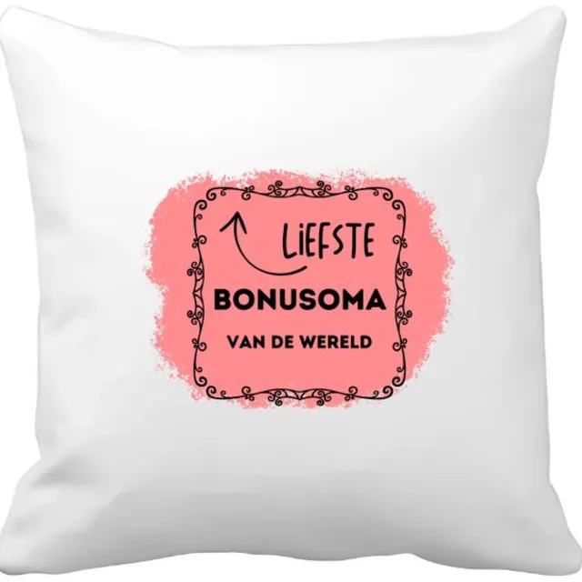 Akyol liefste bonusoma van de wereld Kussen hoes - Oma - de liefste bonusoma - verjaardag - cadeautje voor oma - oma artikelen - kado - geschenk - 40 bij 40 cm Multicolor