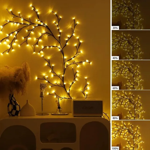 Namajunas LED takverlichting - Betoverende Wilgentak-Lichtslinger - lamp – 2,3 meter Twinkelende Boomtak met Afstandsbediening – 96 LED - Met 8 lichtmodi - Slingerlampjes voor Wand – Slaapkamer – Woonkamer & Huisdecoratie