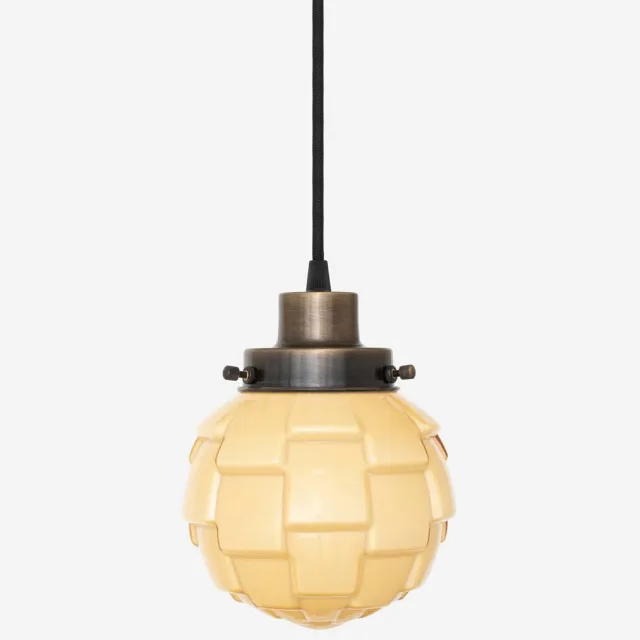 Coloured by Art Hanglamp aan snoer Bretagne Sunny 20's Brons - Art Deco Trade Zachtgeel