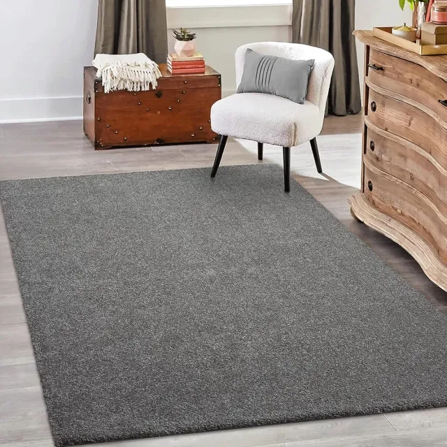 Grande the carpet Grande Modern Pluizig Kortpolig Woonkamerkleed, Superzacht aanvoelend, Elegant en Onderhoudsvriendelijk, 160x230 Grijs