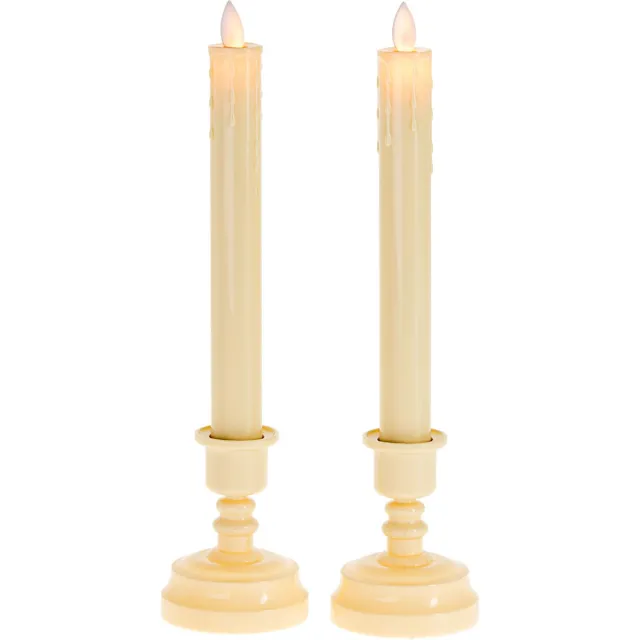 Legacy Led Shabbat Candles, Flickering Tapers, 5 hours timer. Gift Set. Cream White