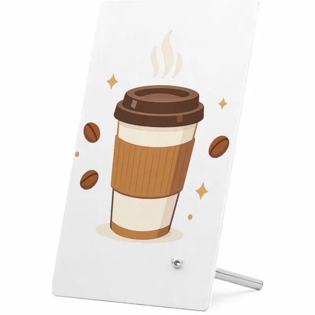 Mr Cadeautjes Glasframe 11 x 16 - design Een compacte typografische koffieposter met één centrale ill | cadeau Wit