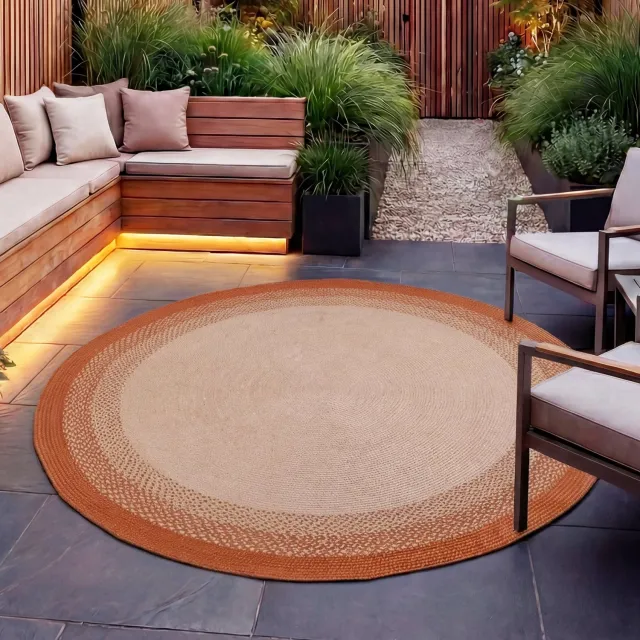 Studio Clarice Rond Buitenkleed - Florence Terracotta - Ø80cm