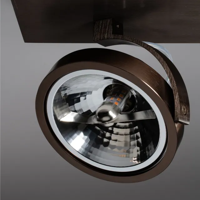 LUSENZ Saturno bronzo III by LUSENZ - 3-lichts plafondspot met kantelbare geborstelde bronzen basis en armatuur Brons