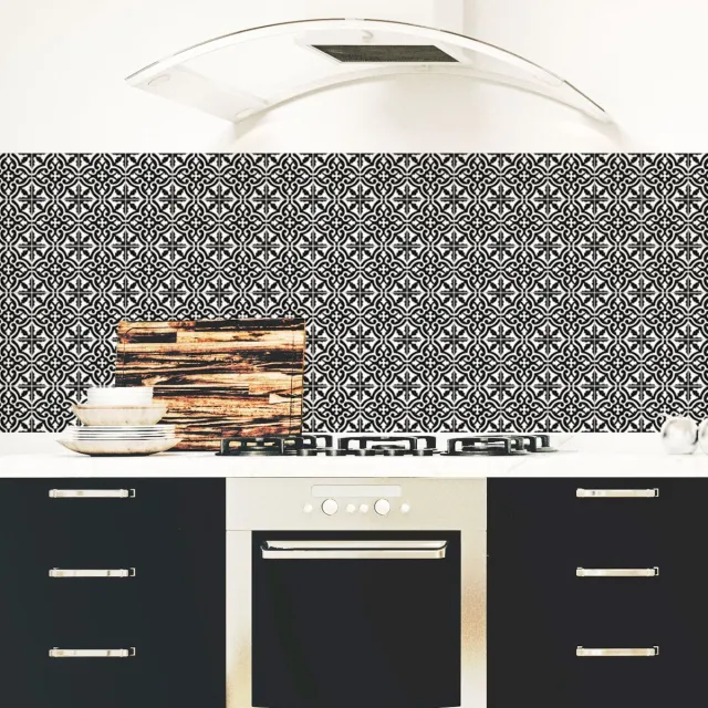 Ambiance Sticker Zelfklevende tegelmuurstickers voor keuken en badkamer - 30 stickers met cementtegelmotief uit Boekarest - 30 stickers van 15x15 cm Multi color