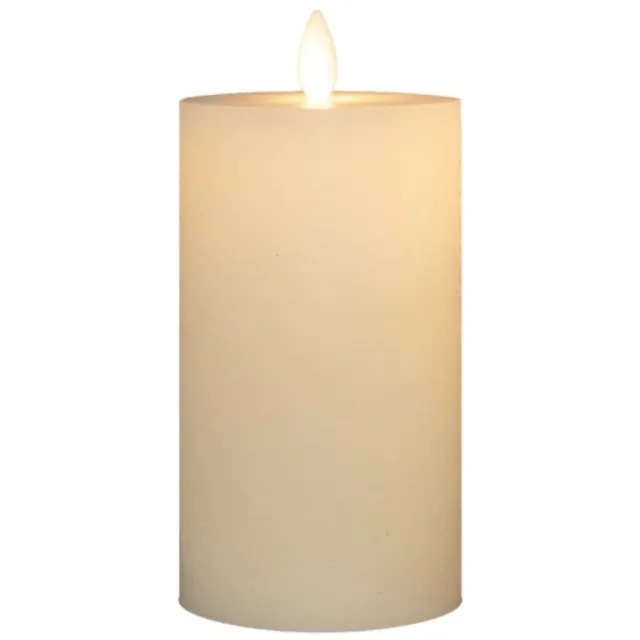 Annas Collection Stompkaars rustiek wax bewegende vlam 12,5x7,5 cm wit Anna's Collec... onbekend