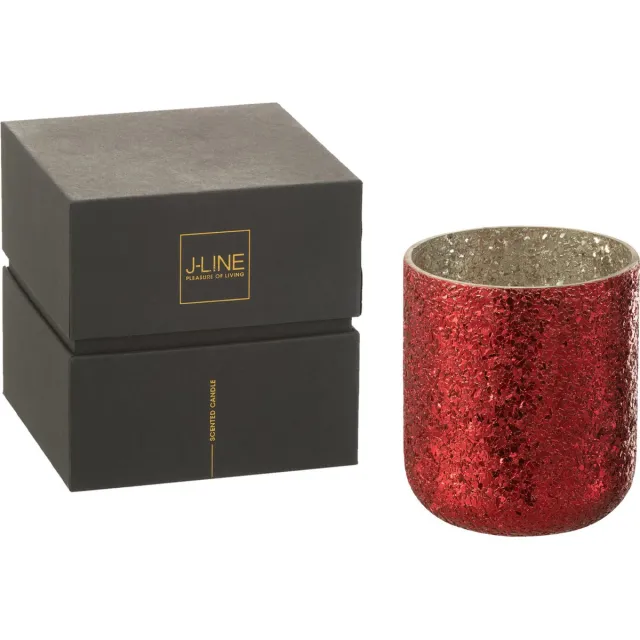 J-Line geurkaars Luxuria - Berry Bliss - glas - rood - large - 80U