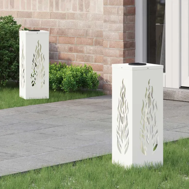 vidaXL Solar LED Pad Licht 2 st Warmwit 18 x 18 x 50 cm wit
